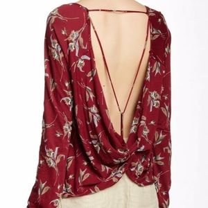 Free People Elsa Modal Blend Floral Top gold tone size small